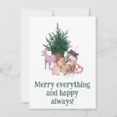 Prettig alles en gelukkig altijd groen eenvoudig feestdagenkaart (Voorkant)