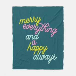 Prettig Alles Gelukkig Altijd Mint Turquoise Kerst Fleece Deken