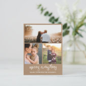 Prettig Alles Handgeschreven | Kraftpapier Foto Feestdagenkaart (Staand voorkant)