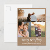 Prettig Alles Handgeschreven | Kraftpapier Foto Feestdagenkaart (Voorkant / Achterkant)