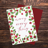 Prettig Alles Mistletoe Hulst Bessen Feestdagen Kaart