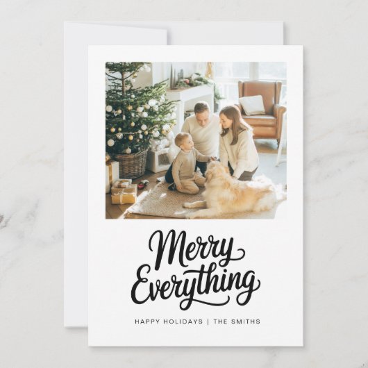 Prettig Alles Modern Minimalistische Gezinsfoto Feestdagenkaart (Voorkant)