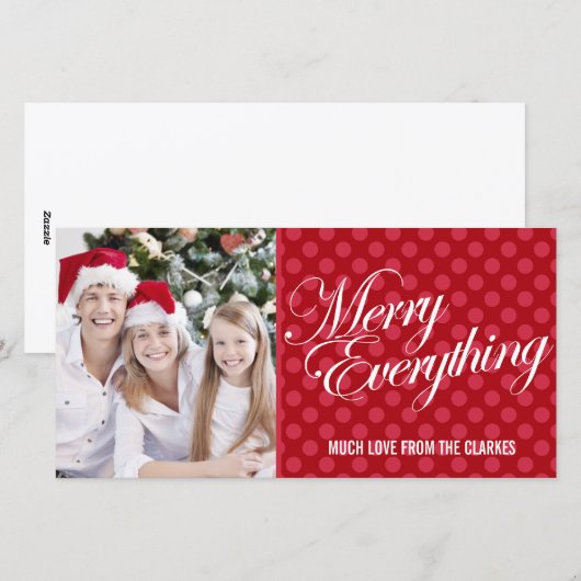 Prettig Alles Rood Stippen Foto Groet Feestdagenkaart (Voorkant / Achterkant)