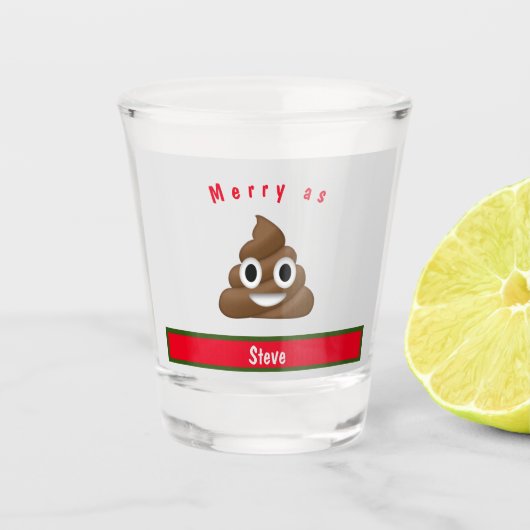 Prettig als Poep Feestdag met Naam Shot Glas (Voorkant)