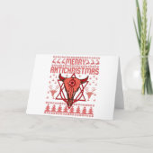 Prettig Antikerstfeest Grappige Kerst Misvormde Tr Kaart (Voorkant)