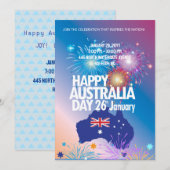 Prettig Australië Dag 26 januari Vuurwerk Festival Kaart (Voorkant / Achterkant)