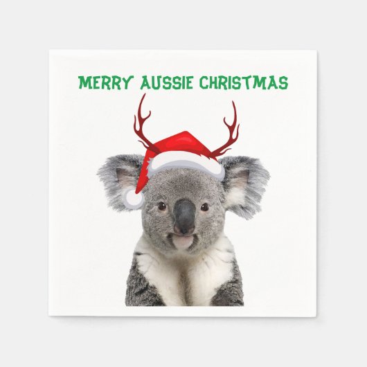 Prettig Australisch Kerst Koala Servet (Voorkant)