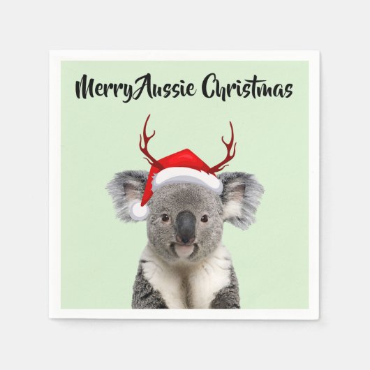 Prettig Australisch Kerst Koala  Servet (Voorkant)