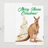 Prettig Australisch Kerstfeest Kangoeroe Feestdagenkaart (Voorkant / Achterkant)