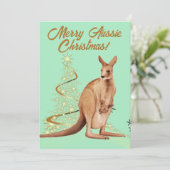Prettig Australisch Kerstkangoeroe Feestdagenkaart (Staand voorkant)
