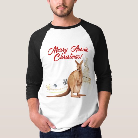 Prettig Australisch Kerstkangoeroe T-shirt (Voorkant)