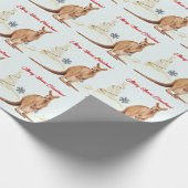 Prettig Australisch Kerstmis Kangoeroe Cadeaupapier (Hoek)