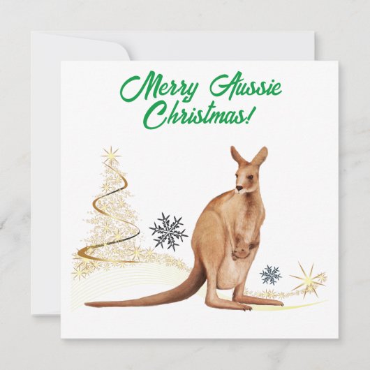 Prettig Australisch Kerstmis Kangoeroe Feestdagenkaart (Voorkant)