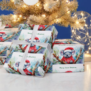 Prettig Australisch Kerstmis Koala Cadeaupapier