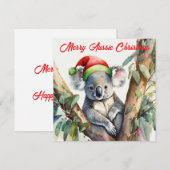 Prettig Australisch Kerstmis Koala  Feestdagenkaart (Voorkant / Achterkant)