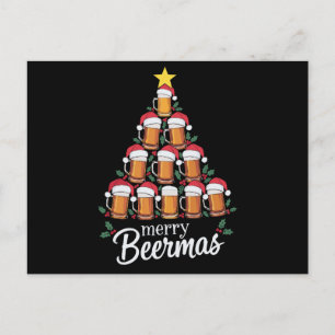 Prettig Biermas Bierpul Kerstboom Kerstman Hoed Feestdagenkaart