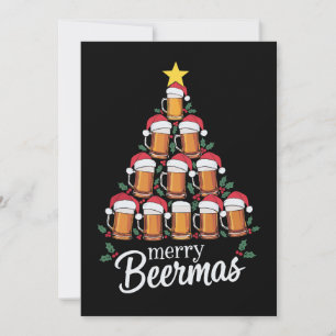 Prettig Biermas Bierpul Kerstboom Kerstman Hoed Kaart