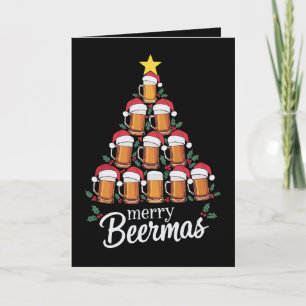 Prettig Biermas Bierpul Kerstboom Kerstman Hoed Kaart