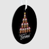 Prettig Biermas Bierpul Kerstboom Kerstman Hoed Ornament (voorkant)