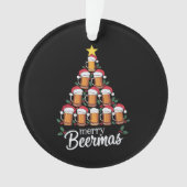 Prettig Biermas Bierpul Kerstboom Kerstman Hoed Ornament (voorkant)