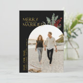 Prettig Binnenkort Getrouwd Kerst Foto Save The Date (Staand voorkant)