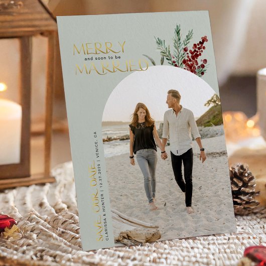 Prettig Binnenkort Getrouwd Kerst Foto Save The Date