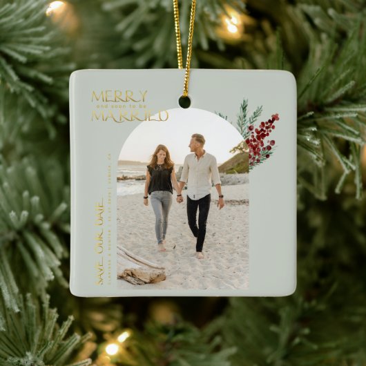 Prettig Binnenkort Getrouwd Kerstmis Bewaar De Dat Keramisch Ornament (Boom)