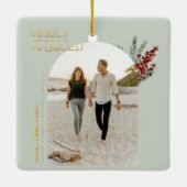 Prettig Binnenkort Getrouwd Kerstmis Bewaar De Dat Keramisch Ornament (Achterkant)