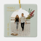 Prettig Binnenkort Getrouwd Kerstmis Bewaar De Dat Keramisch Ornament (Voorkant)
