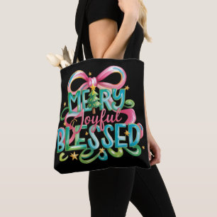 Prettig Blij gezegend Kleurrijke Penseelstreek Ker Tote Bag