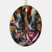 Prettig Blue Heeler Kerstfeest! Keramisch Ornament (Rechts)