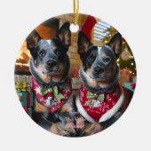 Prettig Blue Heeler Kerstfeest! Keramisch Ornament (Voorkant)