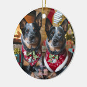 Prettig Blue Heeler Kerstfeest! Keramisch Ornament (Links)