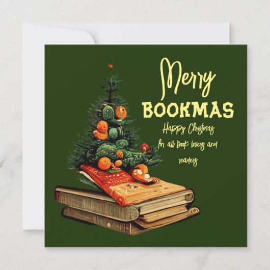 Prettig Boekenkerstfeest - Kerstboekenboom Feestdagenkaart (Voorkant)