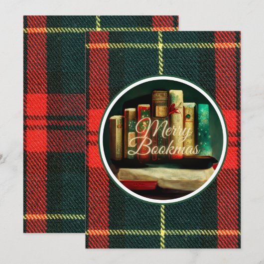 Prettig Boekmas, Lezers en Boekkerig Kerstmis  Feestdagenkaart (Voorkant / Achterkant)