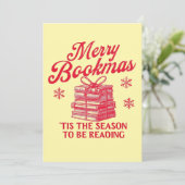 Prettig Boekmas 'tis het seizoen om te lezen  Feestdagenkaart (Staand voorkant)