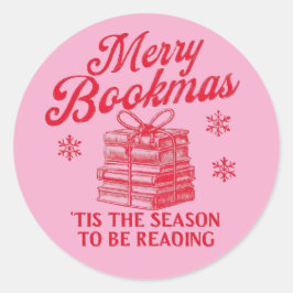 Prettig Boekmas 'tis het seizoen om te lezen  Ronde Sticker