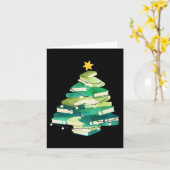 Prettig Bookmas Boeken Dennnenboom Leuk Lezer Kers Kaart (Gele Bloem)