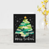 Prettig Bookmas Boeken Dennnenboom Leuke Lezer Ker Kaart (Gele Bloem)