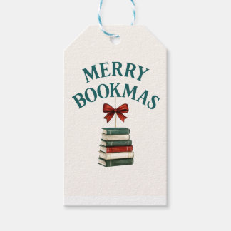Prettig Bookmas Kerstmis Vintage Cadeaulabel