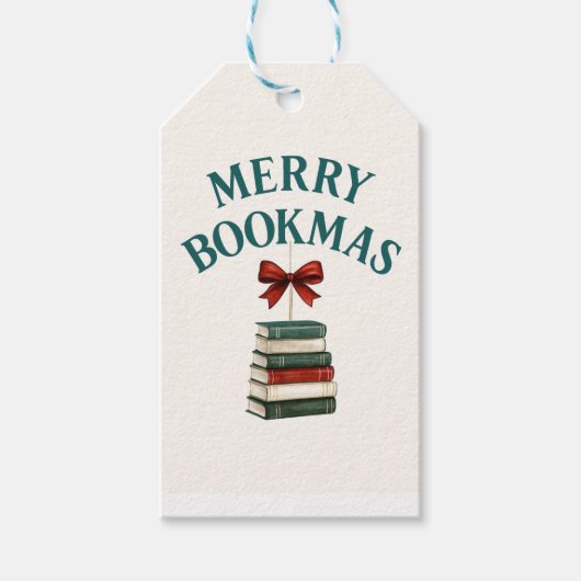 Prettig Bookmas Kerstmis Vintage Cadeaulabel (Voorkant)