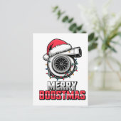 Prettig Boostfeest Boost liefhebber Kerstman Turbo Briefkaart (Staand voorkant)