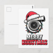Prettig Boostfeest Boost liefhebber Kerstman Turbo Briefkaart (Voorkant / Achterkant)