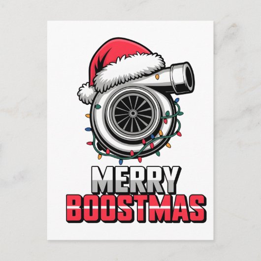 Prettig Boostfeest Boost liefhebber Kerstman Turbo Briefkaart (Voorkant)