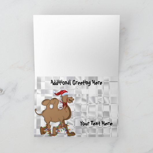 Prettig Buckeldag Kerst Kameel Hoera Feestdagen Kaart (Binnen)