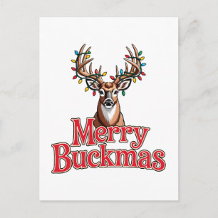 Prettig Buckmas Herten Kop Jacht Vakantie Kerstmis Briefkaart