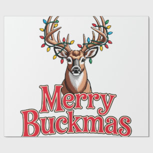 Prettig Buckmas Herten Kop Jacht Vakantie Kerstmis Cadeaupapier