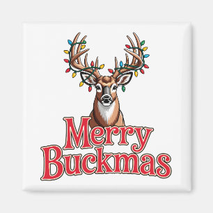 Prettig Buckmas Herten Kop Jacht Vakantie Kerstmis Magneet