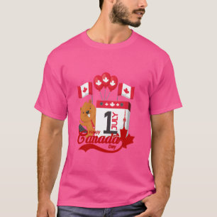 Prettig Canada-dag Grappige Canadese Bosmarmot Vla T-shirt