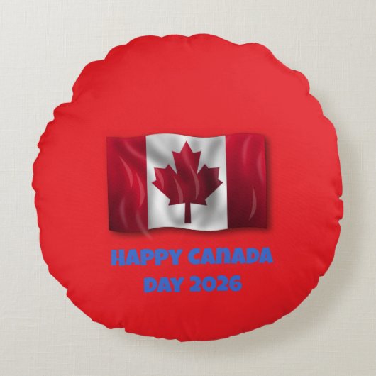 Prettig Canada-dag Rond Kussen (Voorkant)